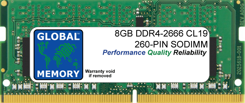 8GB DDR4 2666MHz PC4-21300 260-PIN SODIMM MEMORY RAM FOR DELL LAPTOPS/NOTEBOOKS